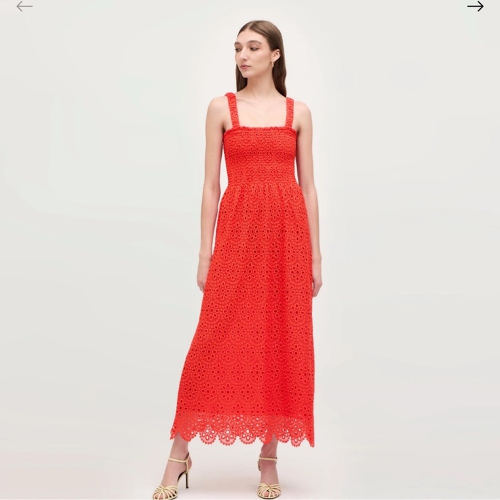 Hill House Red Eyelet Maxi Dress